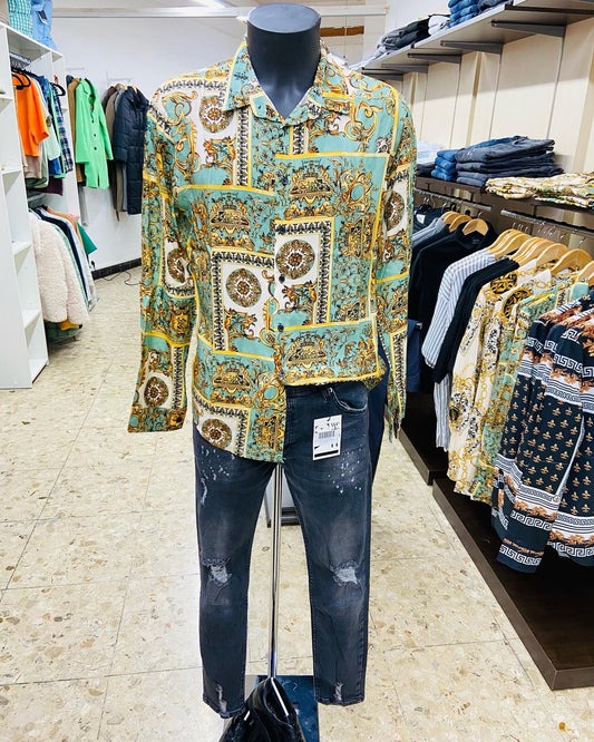 CHEMISE MÂCHE LONGUE VERT. (winn)