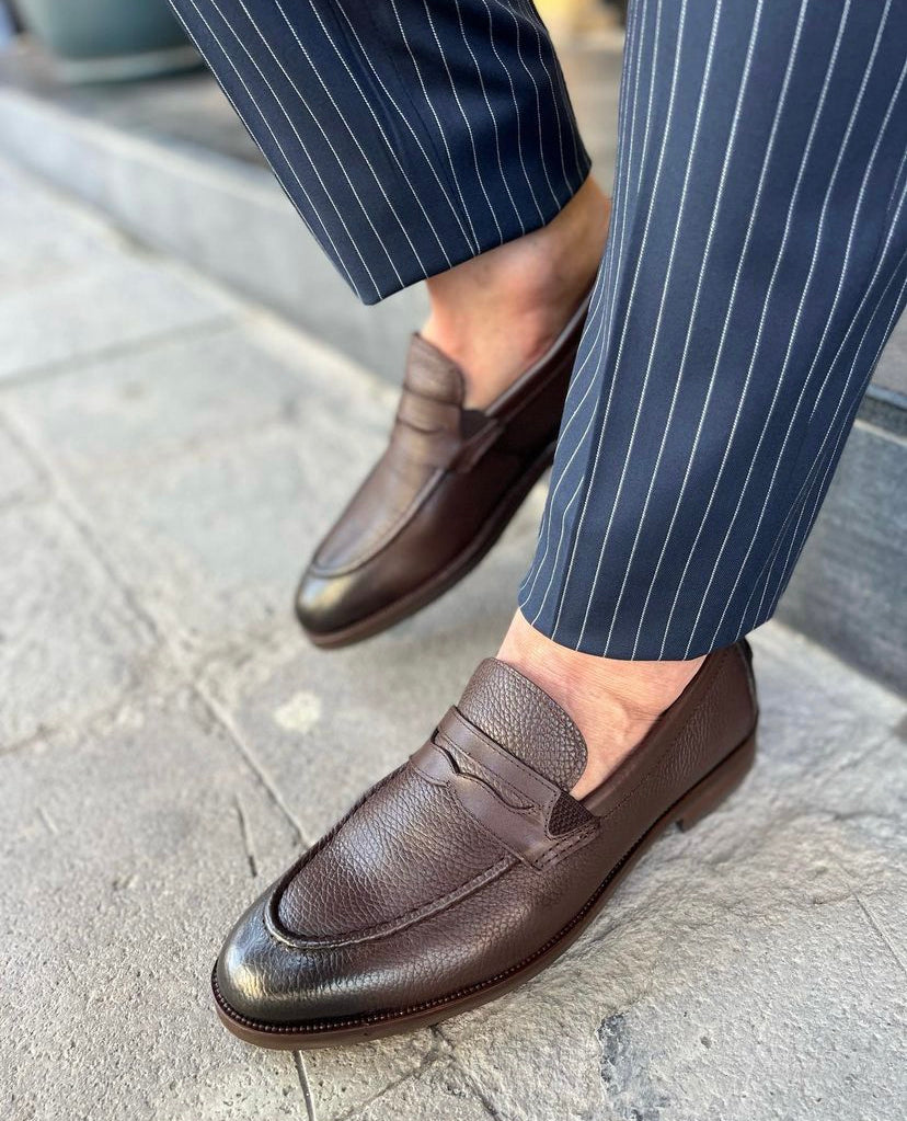 Traje azul marino con rayas, Cruzado, Chaqueta y Pantalón – x5544