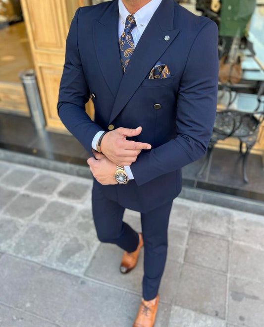Traje azul marino, Cruzado, Chaqueta y Pantalón – w2023