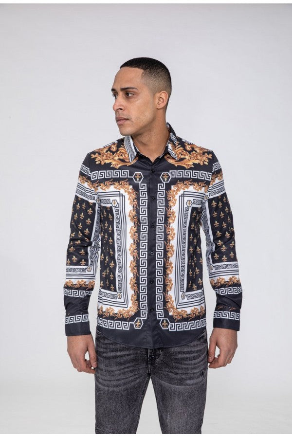 CHEMISE COL CLASSIQUE À MANCHES LONGUES NOIR (winn)