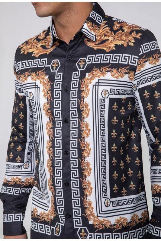 CHEMISE COL CLASSIQUE À MANCHES LONGUES NOIR (winn)