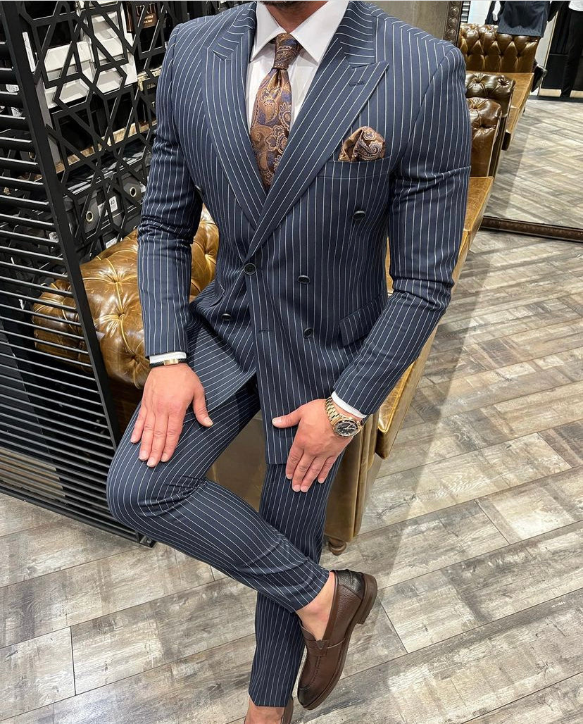 Traje Azul Marino Zara Traje Azul Marino Cruzado Para Hombre 80