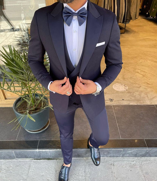 Traje formal, Slim Fit, Chaqueta, Chaleco, Pantalón y Corbata – w2933